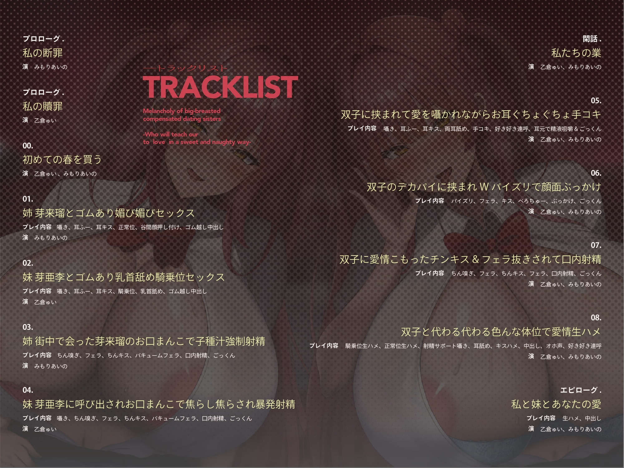 【1000DL達成でえち事後イラスト】【双子3P】ワケあり爆乳援交姉妹の憂鬱～ケダモノ交尾で愛してるを教えてください～【KU100】 [かずたまそふと]